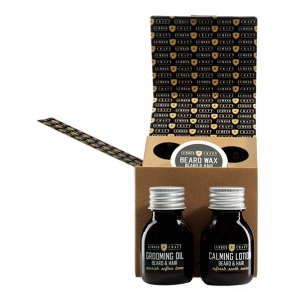 Set Produse pentru Ingrijirea Barbii Subrina Lumber Craft - Ceara 30ml, Lotiune Calmanta 30ml, Ulei de Ingrijire 30ml