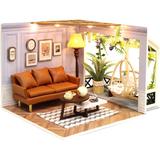 Joc interactiv, macheta casa de asamblat, dollhouse miniatura, Dupa amiaza perfecta, Diy