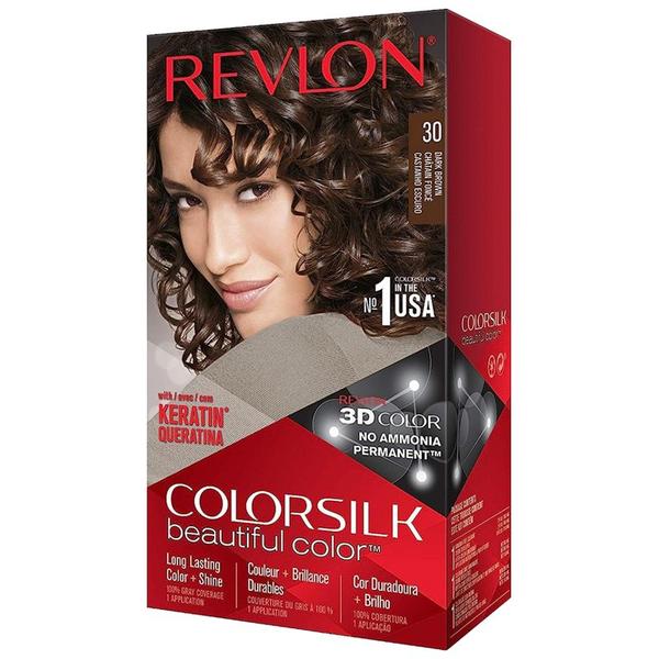 Vopsea de Par Revlon - Colorsilk, nuanta 30 Dark Brown, 1 buc