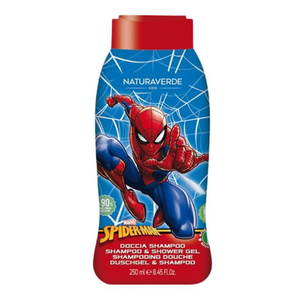Sampon si Gel de Dus pentru Copii cu Ovaz - Naturaverde Kids Spiderman Shampoo&Shower Gel, 250 ml