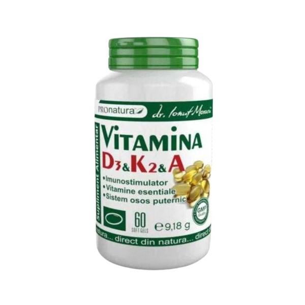 Vitamina D3, K2 si A Pro Natura, Medica, 60 capsule