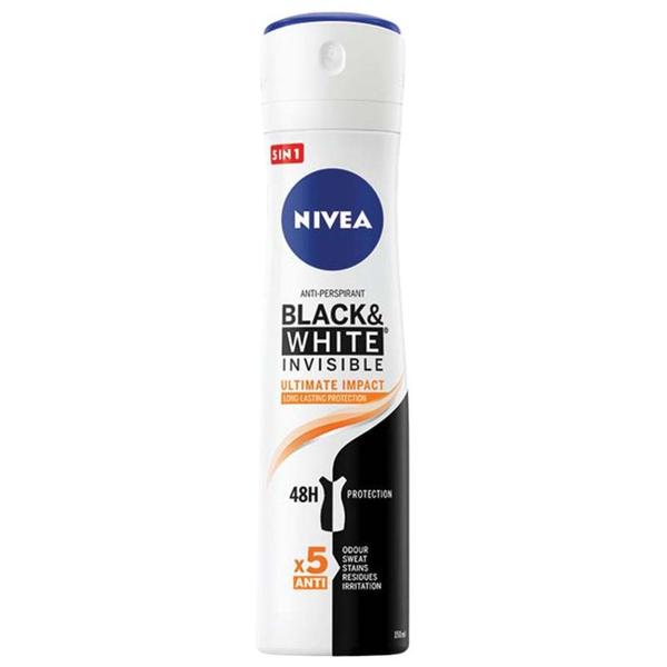 Deodorant Antiperspirant Spray - Nivea Black&amp;White Invisible Ultimate Impact, 150 ml