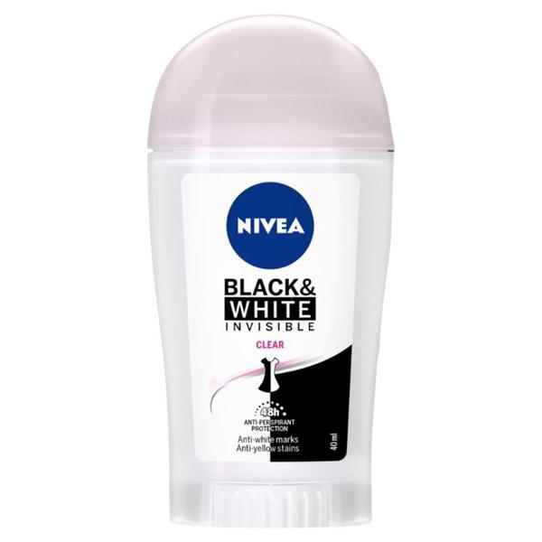 Deodorant Antiperspirant Stick Black&White Invisible, Nivea, 40 ml