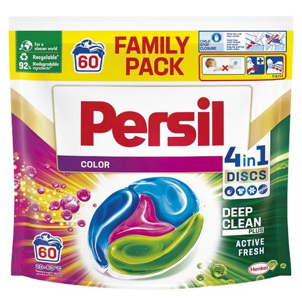 Detergent Capsule pentru Rufe Colorate - Persil Disc Color 4 in 1 Deep Clean, 60 buc