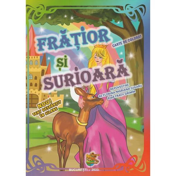 Fratior si surioara. Carte de colorat - Fratii Grimm, editura Omnibooks Unlimited