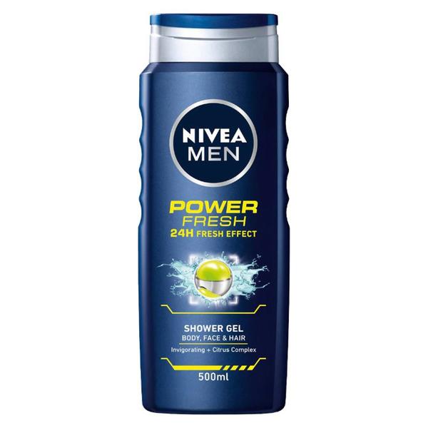 Gel de Dus pentru Barbati - Nivea Men Power Fresh Shower Gel, 500 ml