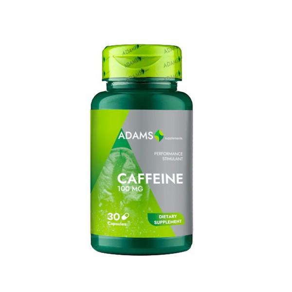Cafeina 100 mg - Adams Supplements Caffeine, 30 capsule
