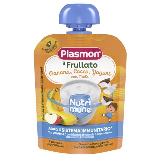 Gustare Nutrimune Banane, Cocos, Iaurt si Mere - Plasmon, 8 luni+, 85 g