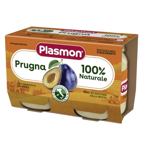 Piure de Pruna 100% Natural Fara Gluten - Plasmon, 4 luni+, 2 x 104 g