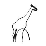 Decoratiune minimalista cu forma de girafa, pentru decor modern, 150x110x15 mm