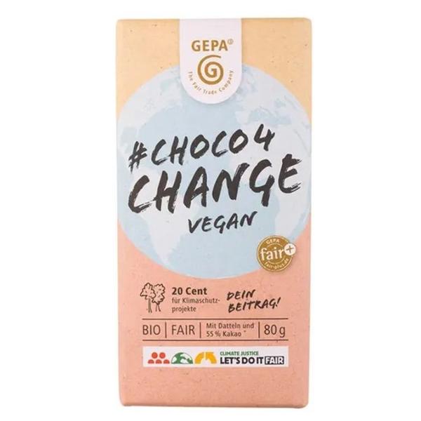 Ciocolata Bio - Pronat Gepa Cioco 4 Change Vegan, 80 g