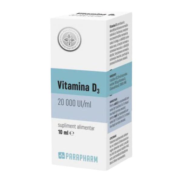 Vitamina D3 20000 UI/ml Parapharm, Quantum Pharm, 10 ml