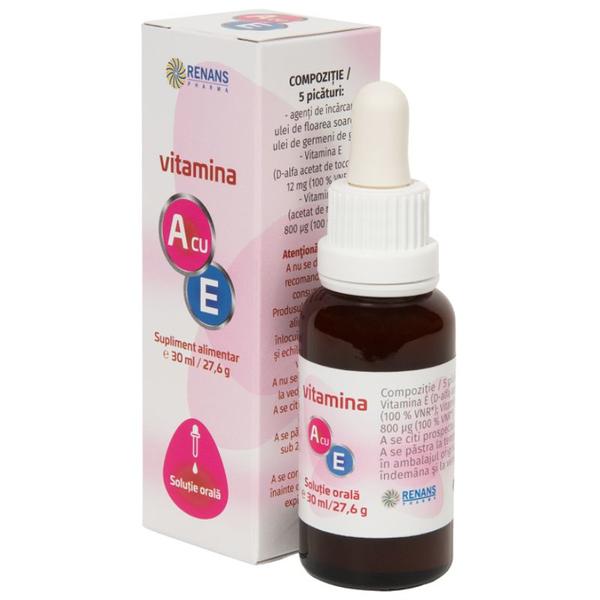 Vitamina A cu E - Solutie Orala, Renans Pharma, 30 ml