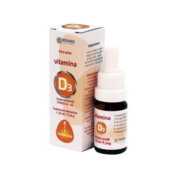 Vitamina D3 17000UI/ml, Renans Pharma, 10 ml