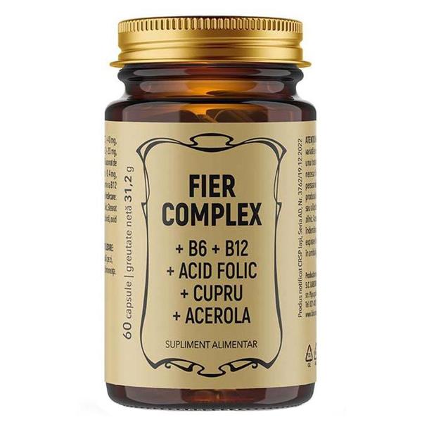 Fier Complex + B6 + B12 + Acid Folic + Cupru + Acerola - Remedia, 60 capsule