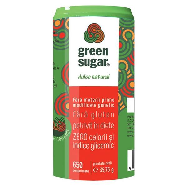 Indulcitor Natural din Extract De Stevie Green Sugar - Remedia, 650 comprimate