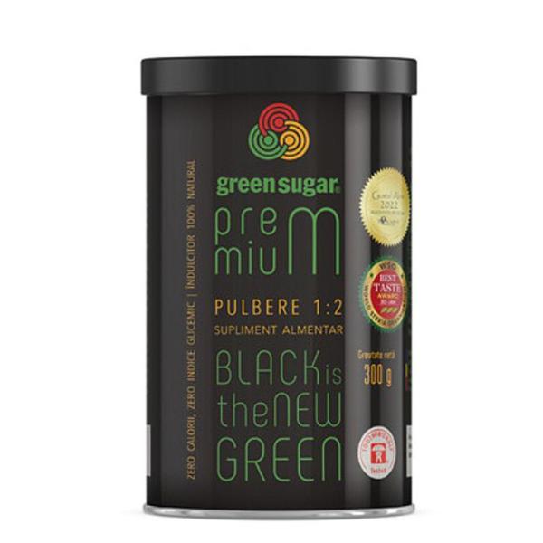 Indulcitor Natural cu Stevie Green Sugar Premium - Remedia Black is the New Green, 300 g