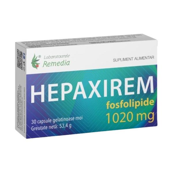 Hepaxirem + Fosfolipide - Remedia, 30 capsule gelatinoase