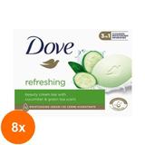 Set 8 x Sapun Crema Dove Refreshing Cucumber, Castravete, 90 g