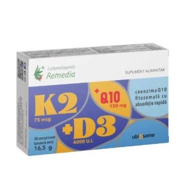 K2 + D3 + Q10 Ubiqsome - Remedia, 30 comprimate