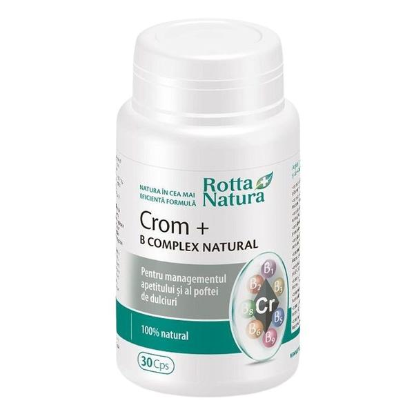 Crom+ B Complex Natural Rotta Natura, 30 capsule