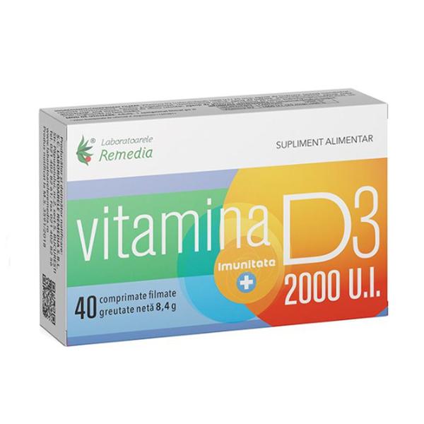 Vitamina D3 2000 UI - Remedia, 30 comprimate