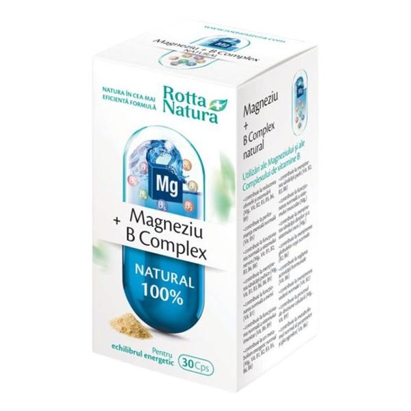 Magneziu + B Complex Natural Rotta Natura, 30 capsule