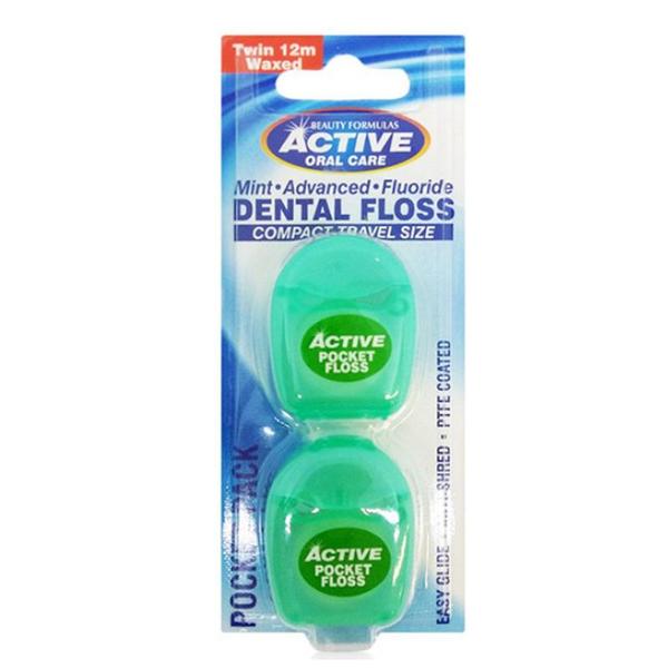 Ata Interdentara Ceruita cu Fluor si Aroma de Menta - Sana Est Beauty Formulas Active Oral Care, 2 x 12 m