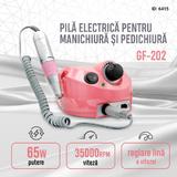 Pila electrica pentru manichiura si pedichiura Global Fashion GF-202, 35000 rpm, 65 watt