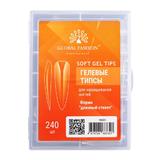 Set tipsuri din gel, 240 bucati, 12 marimi, forma lung stileto