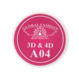 Gel UV 4D plastilina, gel plastart, Global Fashion, A04, 7g, culoare roz