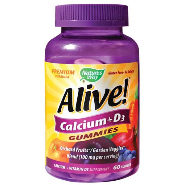 Calciu cu Vitamina D3 Alive! - Nature's Way Calcium + D3 Gummies, Secom, 60 jeleuri