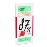 Ciocolata Neagra Intensa 87% Cacao, cu Capsuni si Stevia - Sly Nutritia Sweet&Safe Exceedance, 90 g