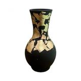 Vaza ceramica neagra, model contemporan, foita de aur, unicat - Ceramica Martinescu