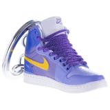 Breloc pentru chei, Nike Air Jordan, figurina 3D, 50x30 mm, fabricat din cauciuc si pvc, realizat si pictat manual, Albastru-Mov