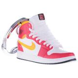 Breloc pentru chei, Nike Air Jordan, figurina 3D, 50x30 mm, fabricat din cauciuc si pvc, realizat si pictat manual, Rosu-Alb-Galben