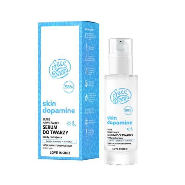 Ser cu peptide, ulei de jojoba, probiotice si prebiotice, intens hidratant, FaceBoom Skin Dopamine 30 ml 
