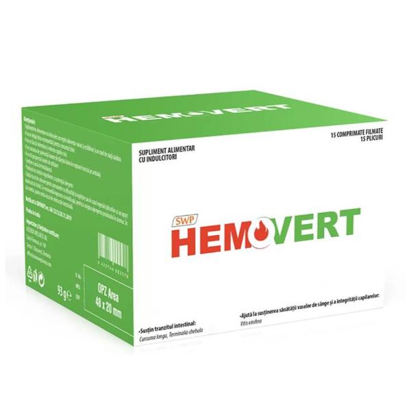 Supliment Alimentar Hemovert - Sunwave Pharma, 15 comprimate + 15 plicuri
