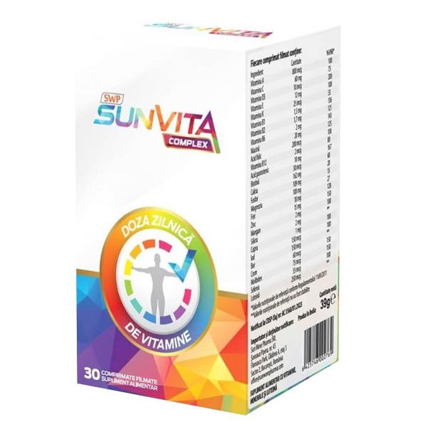 Supliment Alimentar Sunvita Complex - Sunwave Pharma, 30 comprimate filmate