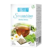 Ceai Mix de Plante - Vedda Evolet Sensation Herbal Relax, 20 plicuri x 2.25 g