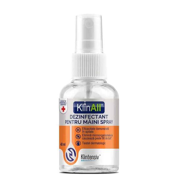 SHORT LIFE - Spray Igienizant pentru Maini - Klintensiv KlinAll, 40 ml