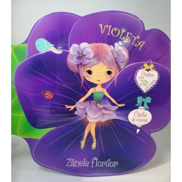 Zanele Florilor: Violeta - Carte de Colorat cu Autocolante, Editura Prut