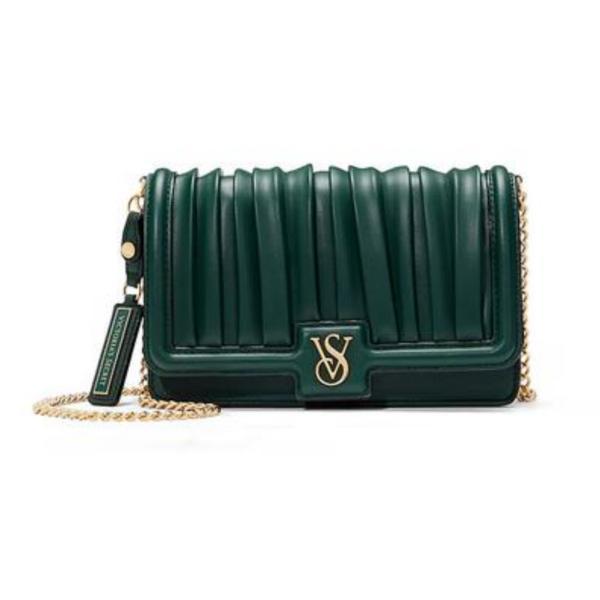 Geanta, Victoria's Secret, The Victoria Mini Crossbody Bag, Black Ivy Pleated