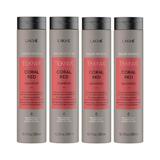 Sampon pentru parul vopsit rosu, Lakme, Coral Red, 4x300 ml