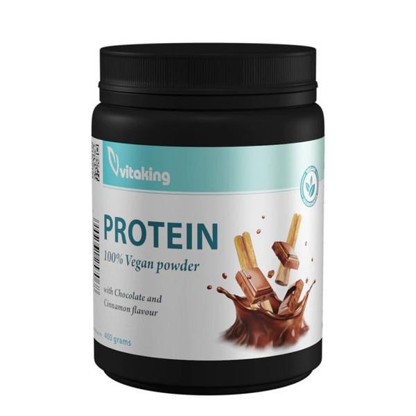Pudra Proteina Vegetala cu Gust de Scortisoara si Ciocolata - Vitaking, 400 g