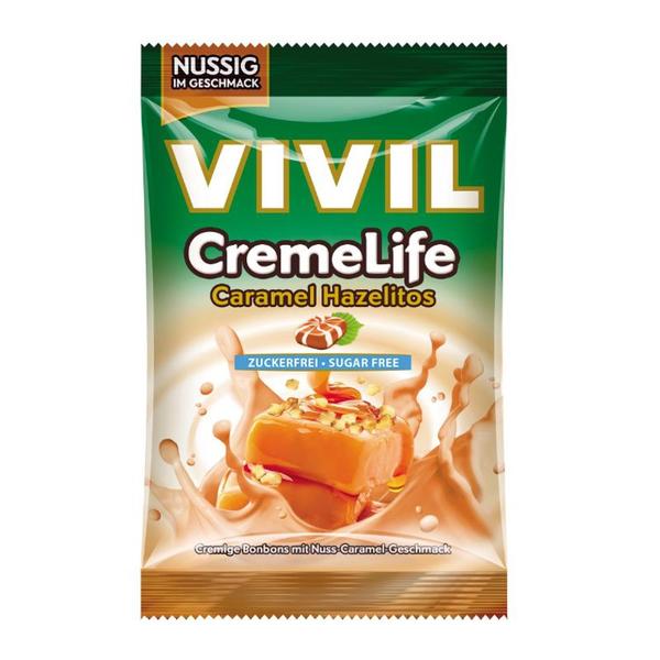 Bomboane fara Zahar cu Aroma de Caramel si Alune - Vivil Creme Life, 110 g