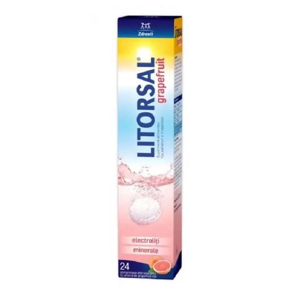 Litorsal Electroliti cu Aroma de Grapefruit - Zdrovit, 24 comprimate efervescente