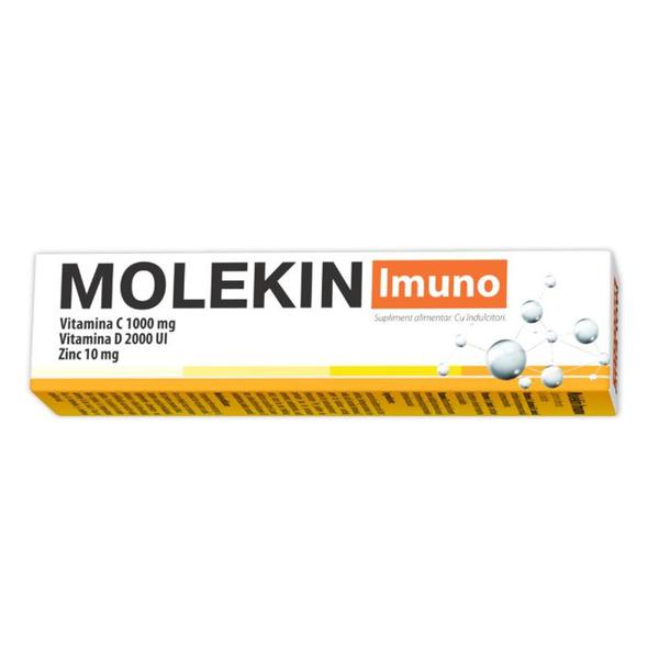Molekin Imuno Vitamina C 1000 mg, Vitamina D 2000 UI, Zinc 10 mg - Zdrovit, 20 comprimate efervescente