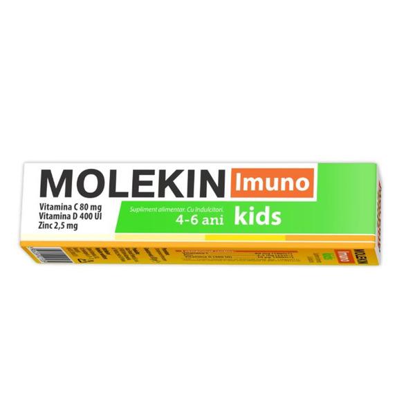 Molekin Imuno Kids, 4-6 ani, Vitamina C80 mg, Vitamina D 400 UI, Zinc 2,5 mg - Zdrovit, 20 comprimate efervescente
