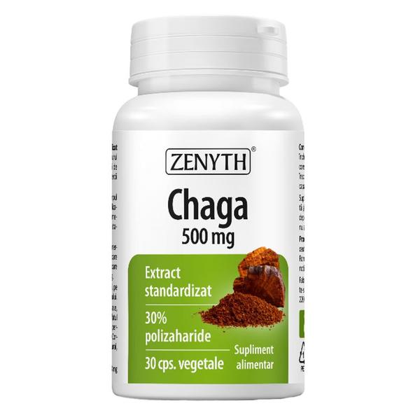 Chaga 500 mg - Zenyth Pharmaceuticals, Extract Standardizat 30% polizaharide, 30 capsule
